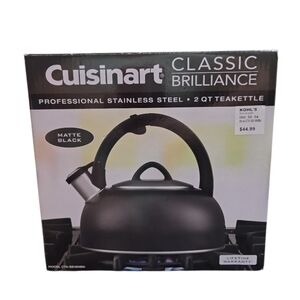 Cuisinart Classic Brilliance 2 Qt Teakettle Matte Black Stainless Steel NEW
